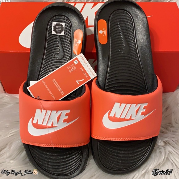 Nike Shoes - WOMEN'S NIKE VICTORI ONE PRINT SLIDE SANDALS Color: Black/Ambre Size: 6 and 7